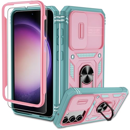 Pilaru Samsung Galaxy S23 Hülle, S23 Kameraschutz Handyhülle mit 1 Stück Schutzfolie, 360° Drehhalter Ring Schutzhülle Militär Stoßfest Kratzfest Outdoor Handy Hüllen für Samsung S23-Rose Grün Pilaru Samsung Galaxy S23 Hülle, S23 Kameraschutz Handyhülle mit 1 Stück Schutzfolie, 360° Drehhalter Ring Schutzhülle Militär Stoßfest Kratzfest Outdoor Handy Hüllen für Samsung S23-Rose Grün von Pilaru