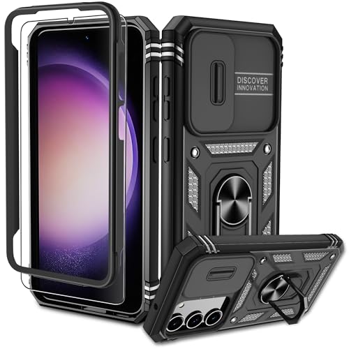 Pilaru Samsung Galaxy S23 Hülle, S23 Kameraschutz Handyhülle mit 1 Stück Schutzfolie, 360° Drehhalter Ring Schutzhülle Militär Stoßfest Kratzfest Outdoor Handy Hüllen für Samsung S23-Schwarz Pilaru Samsung Galaxy S23 Hülle, S23 Kameraschutz Handyhülle mit 1 Stück Schutzfolie, 360° Drehhalter Ring Schutzhülle Militär Stoßfest Kratzfest Outdoor Handy Hüllen für Samsung S23-Schwarz von Pilaru