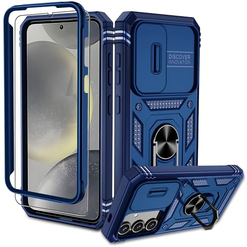 Pilaru Samsung Galaxy S24 5G Hülle, S24 5G Kameraschutz Handyhülle mit 1 Stück Schutzfolie, 360° Drehhalter Ring Schutzhülle Militär Stoßfest Kratzfest Outdoor Handy Hüllen für Samsung S24-Blau Pilaru Samsung Galaxy S24 5G Hülle, S24 5G Kameraschutz Handyhülle mit 1 Stück Schutzfolie, 360° Drehhalter Ring Schutzhülle Militär Stoßfest Kratzfest Outdoor Handy Hüllen für Samsung S24-Blau von Pilaru