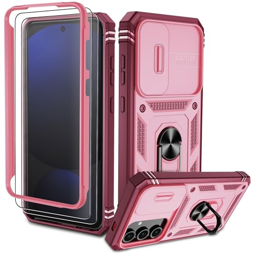 Pilaru für Samsung Galaxy S24 FE Hülle, S24 FE Kameraschutz Handyhülle mit 2 Stück Schutzfolie, 360° Drehhalter Ring Schutzhülle Militär Outdoor Stoßfest Kratzfest Handy Hüllen für Samsung S24 FE-Rosa Pilaru für Samsung Galaxy S24 FE Hülle, S24 FE Kameraschutz Handyhülle mit 2 Stück Schutzfolie, 360° Drehhalter Ring Schutzhülle Militär Outdoor Stoßfest Kratzfest Handy Hüllen für Samsung S24 FE-Rosa von Pilaru