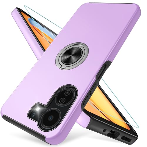 Pilaru Kompatibel mit Xiaomi Redmi 13C/Poco C65 Hülle, Eingebetteter 360° Drehbarer Ständer Schutzhülle Xiaomi Redmi 13C Hülle Starke Stoßfestigkeit Handyhülle Redmi 13C Hülle-Violett von Pilaru