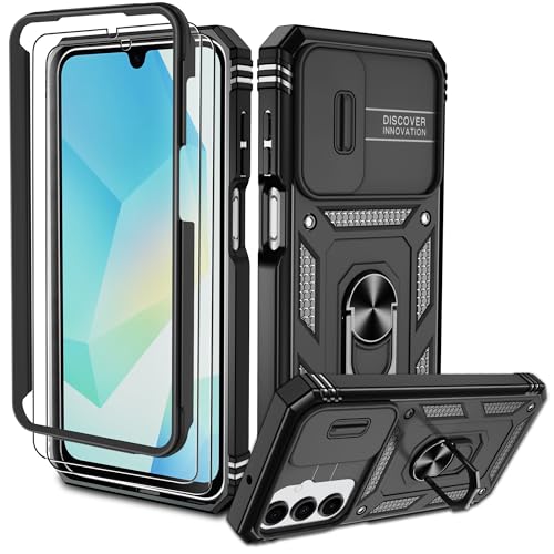 Pilaru für Samsung Galaxy A16 5G Hülle,Kameraschutz Handyhülle mit 2 Stück Schutzfolie, 360° Drehhalter Ring Schutzhülle Militär Outdoor Stoßfest Kratzfest Handy Hüllen für Samsung A16 5G,Schwarz Pilaru für Samsung Galaxy A16 5G Hülle,Kameraschutz Handyhülle mit 2 Stück Schutzfolie, 360° Drehhalter Ring Schutzhülle Militär Outdoor Stoßfest Kratzfest Handy Hüllen für Samsung A16 5G,Schwarz von Pilaru