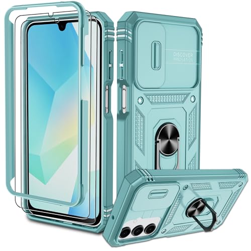 Pilaru für Samsung Galaxy A16 5G Hülle,Kameraschutz Handyhülle mit 2 Stück Schutzfolie, 360° Drehhalter Ring Schutzhülle Militär Outdoor Stoßfest Kratzfest Handy Hüllen für Samsung A16 5G,Grün Pilaru für Samsung Galaxy A16 5G Hülle,Kameraschutz Handyhülle mit 2 Stück Schutzfolie, 360° Drehhalter Ring Schutzhülle Militär Outdoor Stoßfest Kratzfest Handy Hüllen für Samsung A16 5G,Grün von Pilaru