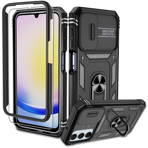 Pilaru für Samsung Galaxy A25 5G Hülle, A25 Kameraschutz Handyhülle mit 1 Stück Schutzfolie, 360° Drehhalter Ring Schutzhülle Militär Stoßfest Kratzfest Outdoor Handy Hüllen für Samsung A25-Schwarz Pilaru für Samsung Galaxy A25 5G Hülle, A25 Kameraschutz Handyhülle mit 1 Stück Schutzfolie, 360° Drehhalter Ring Schutzhülle Militär Stoßfest Kratzfest Outdoor Handy Hüllen für Samsung A25-Schwarz von Pilaru