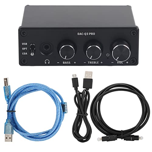 Audio-Decoder Mit Kopfhörerverstärker Für 3,AC Q3 PRO DAC-Dekodierung,5-mm-Kopfhörer, Hervorragende Dekodierung, Umfangreiche Funktionen, Breite Kompatibilität, Schwarz/Silber Optional(Schwarz) von Pilipane