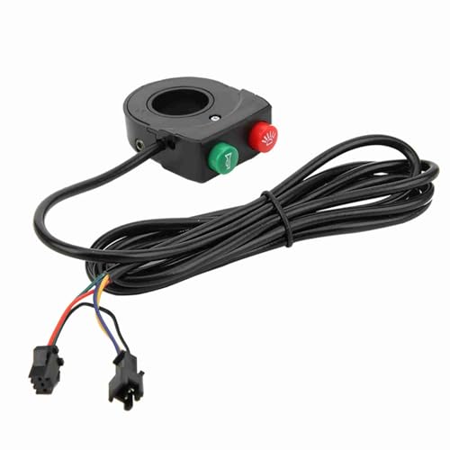 Lenkerhornlichtschalter Kunststoff Kompaktes Design integrierter Scheinwerfer Hornsteuerung für Motorradroller 22,5 mm Lenker schwarz 1,5 m Kabellänge von Pilipane