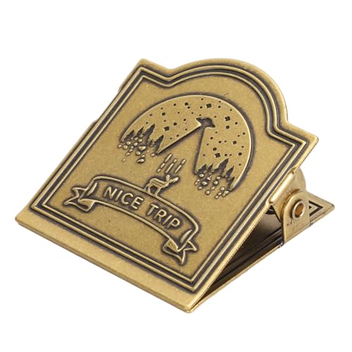 Messing Binder Clip Vintage Dekorative Starke Klemmstrecke Buchclip für Journal Notebook Zeichnung Papier Skizze Papier Premium Messing Material Elegantes Design für Büroschule (Typ 2) von Pilipane