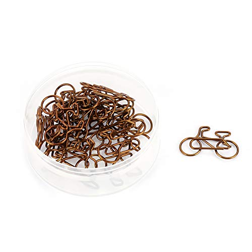 Paperclip -Fahrrad -Form Metall Lesezeichen Office School Stationery Clip Hochqualität Haltbarer elektroplierter Oberflächenkaffee Farbe 20pcs Praktische Tragespeicherbox von Pilipane