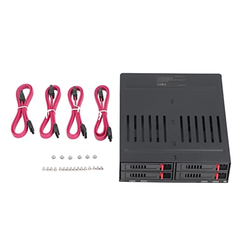 Pilipane 4-Bay-HDD-Käfiggehäuse, SSD-Wechselrahmen, 5,25-Zoll-Laufwerksfach, 2,5-Zoll-Wechselrahmen-Hot-Swap-Käfig, Kompatibel Mit 9,5 Mm Und 12,5 Mm Dickem Boden, Festplatten, SSDs Pilipane 4-Bay-HDD-Käfiggehäuse, SSD-Wechselrahmen, 5,25-Zoll-Laufwerksfach, 2,5-Zoll-Wechselrahmen-Hot-Swap-Käfig, Kompatibel Mit 9,5 Mm Und 12,5 Mm Dickem Boden, Festplatten, SSDs von Pilipane