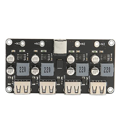 Pilipane 4-Wege-Schnelllademodul,Abwärtswandler, Ladewandlerplatine, Transformator-Netzteilmodul, 12 V 24 V auf QC3.0 Power Buck USB-Telefon-Ladewandlerplatine von Pilipane