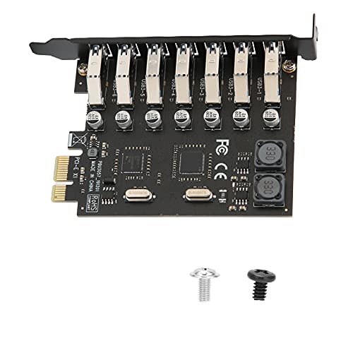 Pilipane PCI-E zu USB 3.0 7-Port-Erweiterungskarte, 7-Port PCI – Express zu USB 3.0-Erweiterungskarte Für NEC-Steuerplatine – Hochgeschwindigkeits-PCB Mit Eigener Stromversorgung Für Desktop-PC von Pilipane