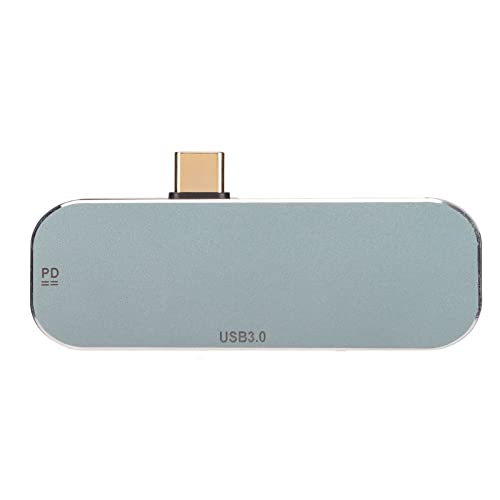 USB-Hub,USB-C-Hub, USB-Adapter, Typ-C-Hub, PD-Ladeanschluss, 5-in-1-Hot-Plug-Funktion, Silber-Aluminiumlegierung, USB-C-Hub, Multiport-Adapter Für Tablet von Pilipane