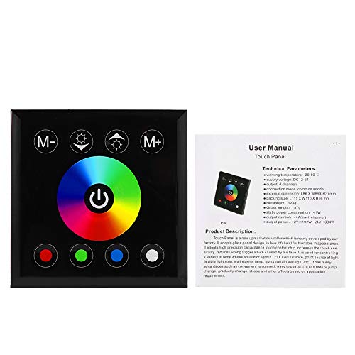 Wandmontierte farbenfrohe RGBW LED Touch Panel Controller Dimmer Switch LED -Streifen Home Dekoration Schwarz Weiß 8,6 cm (Schwarz) von Pilipane
