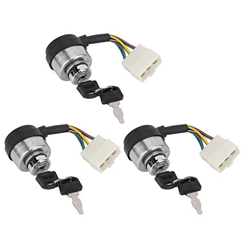 Zündschalter Starter, elektrisch, hochwertig, langlebig, 6-adrig, Zündschalter mit Schlüssel für 188F GX390 190F GX420 Benzinmotorgeneratoren, Landwirtschaft, Bauwesen, von Pilipane