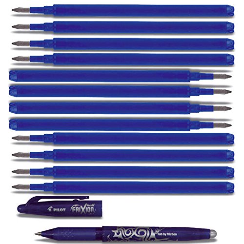 12 Pilot Frixion Ball Ersatzminen blau BLS-FR7 Minen + 1 Tintenroller von Pilot Frixion