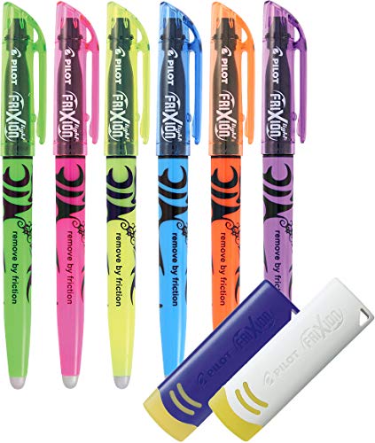 PILOT 6er Set FriXion Light Textmarker (Neon + Radierer) von Pilot Pen