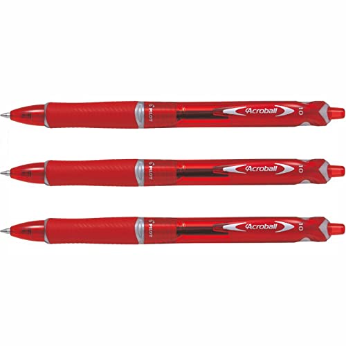 Pilot 3 Stück Kugelschreiber Acroball Clip Kugelschreiber Kunststoff mittlere Spitze rot Pilot 3 Stück Kugelschreiber Acroball Clip Kugelschreiber Kunststoff mittlere Spitze rot von Pilot Pen