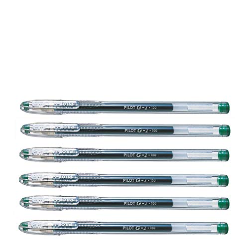 Pilot 6 Stück Tintenroller Gel G1 05 (bl-g1 – 5t-g) pte Fine grün von Pilot Pen