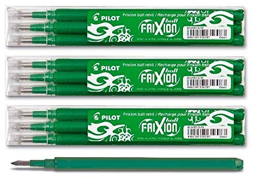 Pilot FriXion Ball Tintenroller 0,7 Ersatzminen Nachfüllminen (10er Set, Grün) von Pilot Pen
