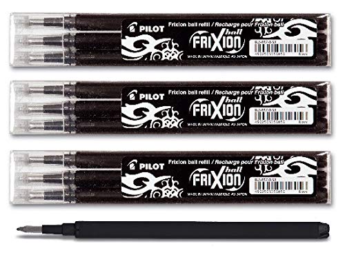 Pilot FriXion Ball Tintenroller 0,7 Ersatzminen Nachfüllminen (10er Set, Schwarz) von Pilot Pen