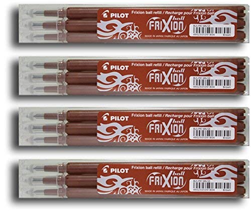 Pilot FriXion Ball Tintenroller 0,7 Ersatzminen Nachfüllminen (12er Set, Braun) von Pilot Pen