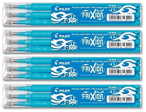 Pilot FriXion Ball Tintenroller 0,7 Ersatzminen Nachfüllminen (12er Set, Hellblau) von Pilot Pen