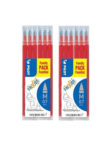 Pilot FriXion Ball Tintenroller 0,7 Ersatzminen Nachfüllminen | 4 Set á 3 Stk Rot von Pilot Pen