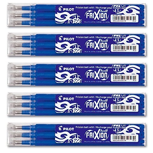 Pilot Frixion Ball Tintenroller Ersatzminen, 0,7 mm, blau (15, Ersatzmine 0,7 | blau) von Pilot Pen