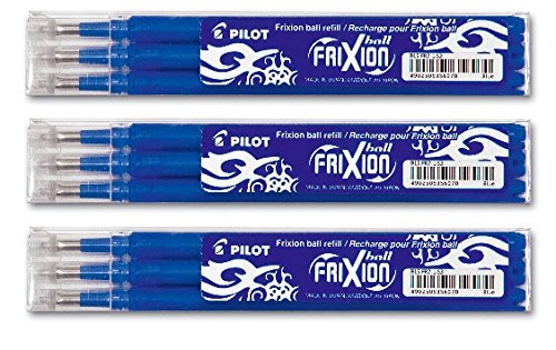 Pilot Frixion Ball Tintenroller Ersatzminen, 0,7 mm, blau (9 Stück) von Pilot Pen