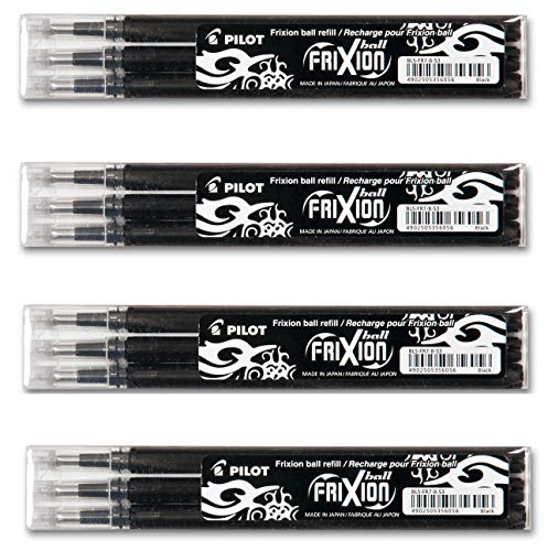 Pilot Frixion Ball Tintenroller Ersatzminen, 0,7 mm, schwarz (12 Minen) von Pilot Pen