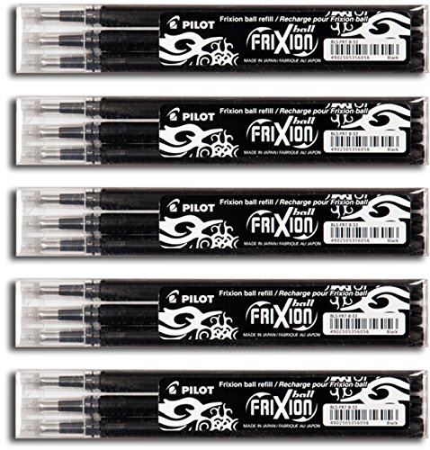 Pilot Frixion Ball Tintenroller Ersatzminen, 0,7 mm, schwarz (15 Minen) von Pilot Pen