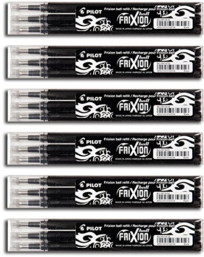 Pilot Frixion Ball Tintenroller Ersatzminen, 0,7 mm, schwarz (18 Minen) von Pilot Pen