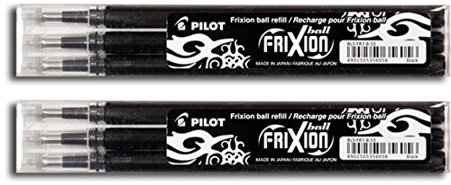 Pilot Frixion Ball Tintenroller Ersatzminen, 0,7 mm, schwarz (6 Minen) von Pilot Pen