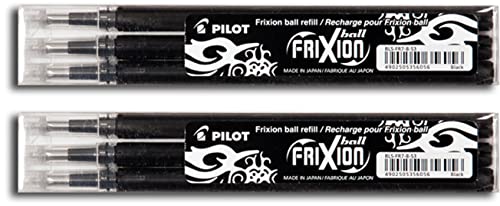 Pilot Frixion Ball Tintenroller Ersatzminen, 0,7 mm, schwarz (6 Minen) von Pilot Pen