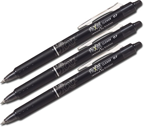 Pilot Frixion Tintenroller, radierbar, Schwarz, 3 Stifte von Pilot Pen