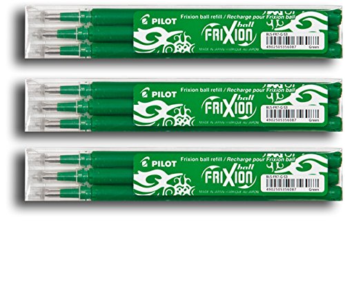 Pilot Frixion Tintenroller-Ersatzminen radierbar (9er Set, grün) von Pilot Pen