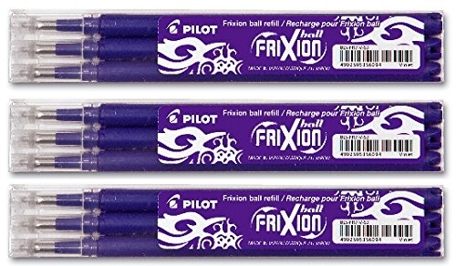 Pilot Frixion Tintenroller-Ersatzminen radierbar (9er Set, violett) von Pilot Pen