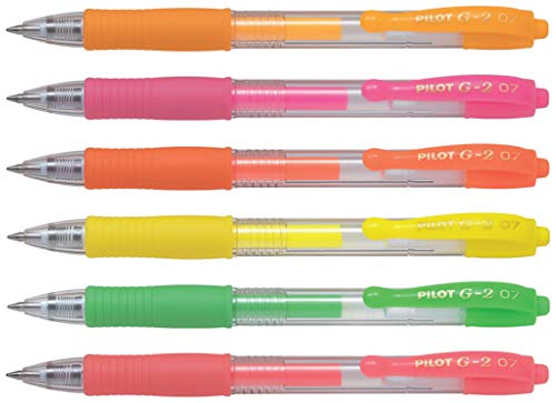 Pilot G2, Gelschreiber 0,4mm (Neon, 6er Set) von Pilot Pen