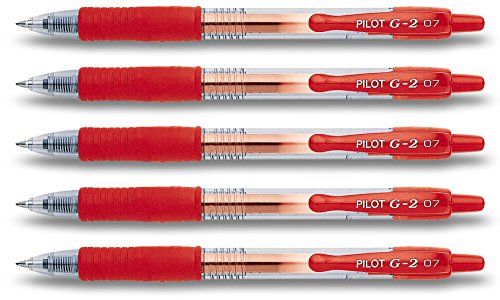 Pilot Gelschreiber G2-7 (Langer Stift 5er, Rot) von Pilot Pen