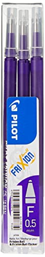 Pilot Pen 2276008F - Ersatzminen Frixion Clicker, Stärke: 0,5 mm, violett, 3 Stück von Pilot Pen