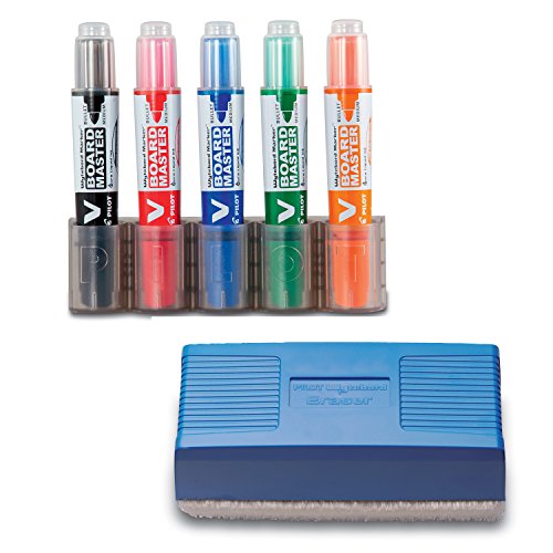 Pilot Pen 5080KIT - Whiteboardmarker V-Board Master Begreen, 5er Set, Stärke: 2,3 mm, schwarz/rot/blau/grün/orange von Pilot Pen