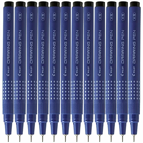 Pilot Drawing Pen Zeichenstift (0,1 mm) 12 Stück schwarz von Pilot