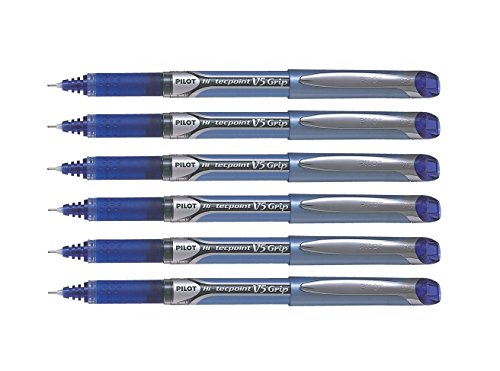 Pilot V5 Tintenroller, 6 Stück, Blau von Pilot Pen