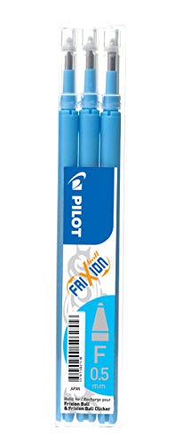 Pilot Frixion 0.5MM Stiftnachfüllungen - Drei Nachfüllpackungen in einer Packung (Hellblau) von Pilot_Pens