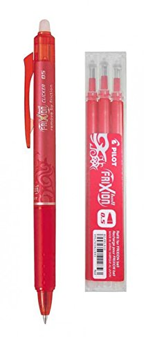 Pilot Frixion Einziehbares 0,5 mm feine Spitze Hitze radierbar Multi Purpose Stifte Ersatzminen Set (rot) von Pilot-Sets