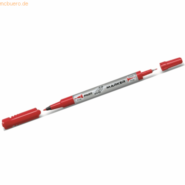 12 x Pilot CD/DVD-Marker Twin 0,3/0,5mm Rundspitze rot von Pilot