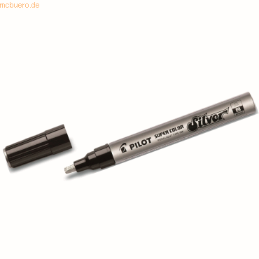12 x Pilot Lackmaler Breit 4mm Keilspitze silber von Pilot