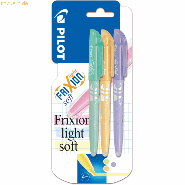 12 x Pilot Textmarker Frixion Light Soft 3,8mm softgrün,softorange,sof von Pilot
