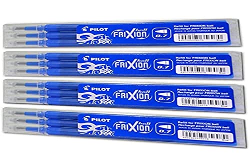 Frixion BLS-FR7 Tintenrollermine 0,7 mm, Blau, 4 x 3er Set von Pilot