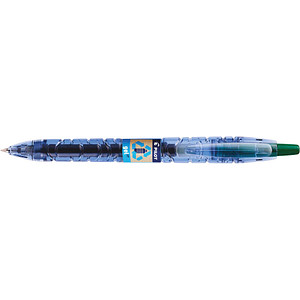 PILOT B2P „Bottle 2 Pen“ GEL Gelschreiber transparent/blau 0,7 mm, Schreibfarbe: grün, 1 St. von Pilot
